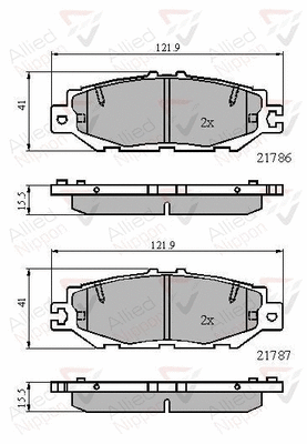 Brake Pad Set, disc brake (ADB0788)