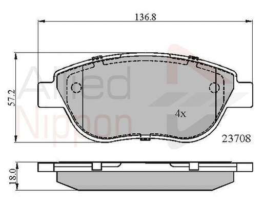 Brake Pad Set, disc brake (ADB01783)