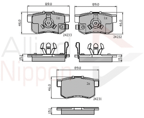 Brake Pad Set, disc brake (ADB31736)