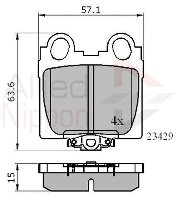 Brake Pad Set, disc brake (ADB3836)