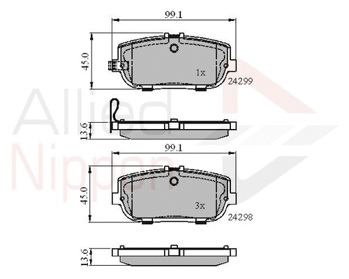 Brake Pad Set, disc brake (ADB31627)