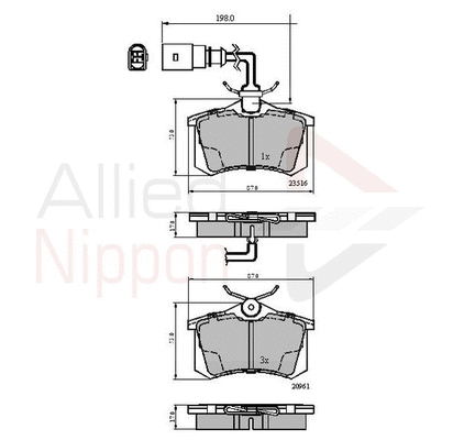 Brake Pad Set, disc brake (ADB1797)