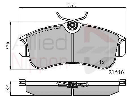 Brake Pad Set, disc brake (ADB0566)