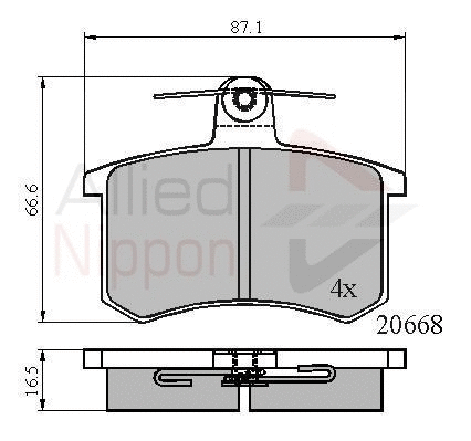 Brake Pad Set, disc brake (ADB0558)