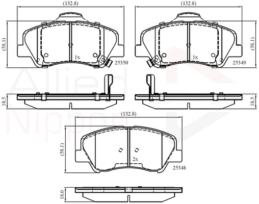 Brake Pad Set, disc brake (ADB32040)