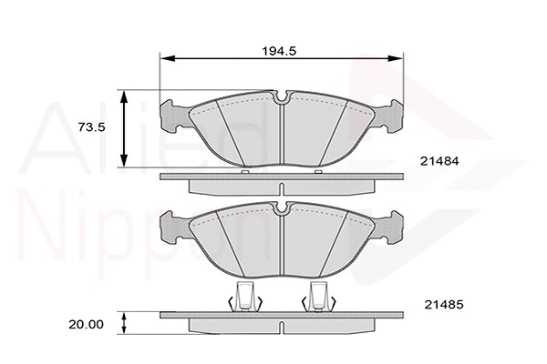 Brake Pad Set, disc brake (ADB01003)