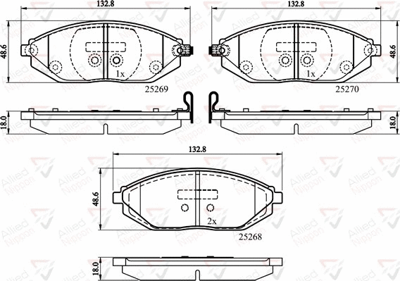 Brake Pad Set, disc brake (ADB32150)