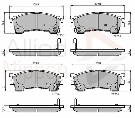 Brake Pad Set, disc brake (ADB3510)