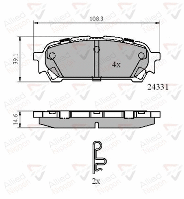 Brake Pad Set, disc brake (ADB31775)
