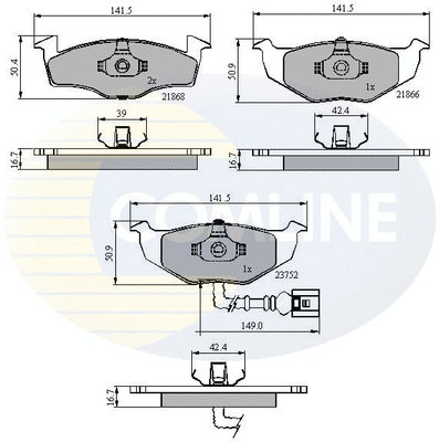 Brake Pad Set, disc brake (CBP1707)