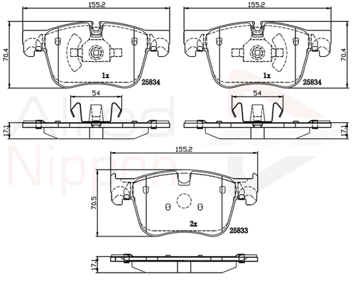 Brake Pad Set, disc brake (ADB02250)