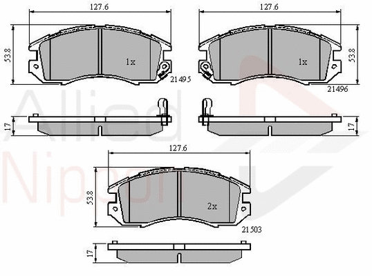 Brake Pad Set, disc brake (ADB3127)