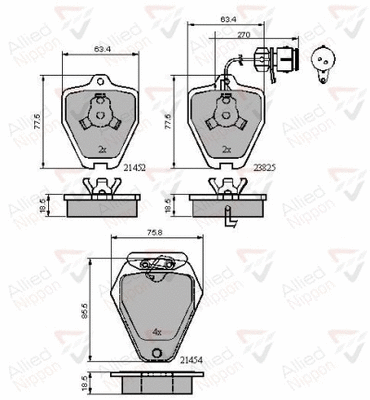 Brake Pad Set, disc brake (ADB1884)