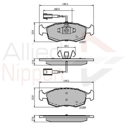 Brake Pad Set, disc brake (ADB12044)