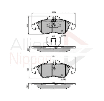 Brake Pad Set, disc brake (ADB0212)
