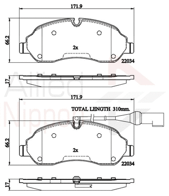 Brake Pad Set, disc brake (ADB22214)