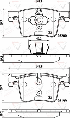 Brake Pad Set, disc brake (ADB02149)