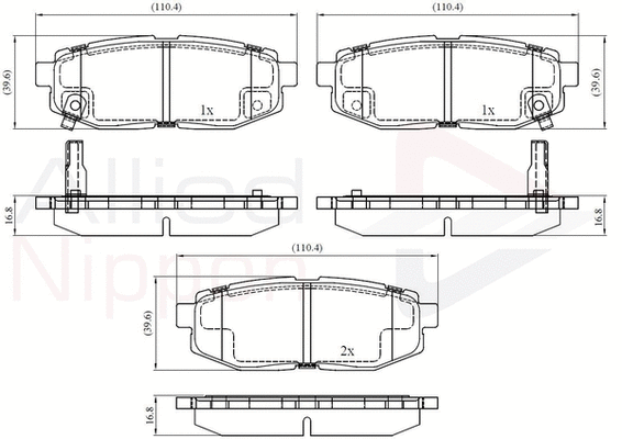 Brake Pad Set, disc brake (ADB32488)