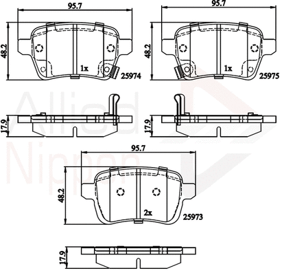 Brake Pad Set, disc brake (ADB32279)