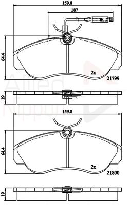 Brake Pad Set, disc brake (ADB1275)