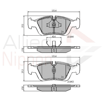 Brake Pad Set, disc brake (ADB0513)