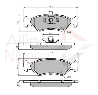 Brake Pad Set, disc brake (ADB0876)