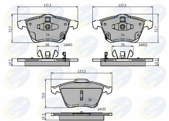 Brake Pad Set, disc brake (CBP31522)