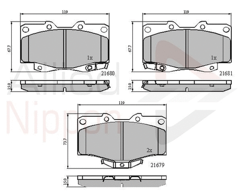 Brake Pad Set, disc brake (ADB3333)
