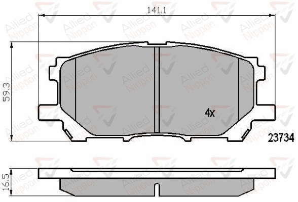 Brake Pad Set, disc brake (ADB01750)