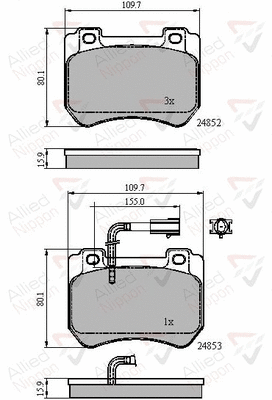 Brake Pad Set, disc brake (ADB12102)