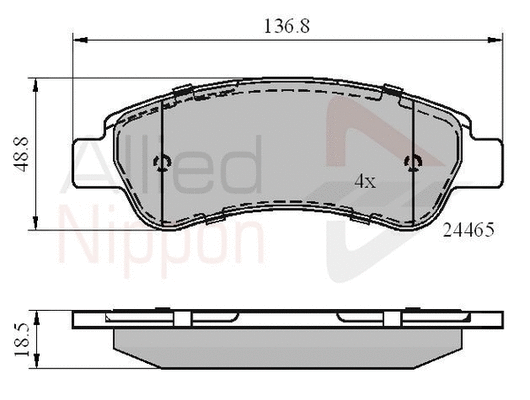 Brake Pad Set, disc brake (ADB01604)