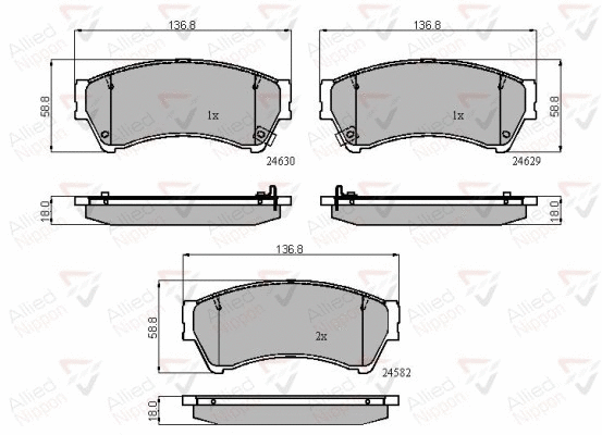 Brake Pad Set, disc brake (ADB31787)