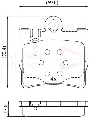 Brake Pad Set, disc brake (ADB01143)