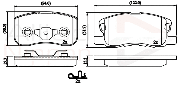 Brake Pad Set, disc brake (ADB32125)