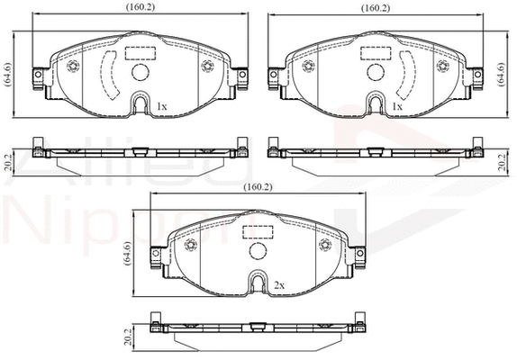 Brake Pad Set, disc brake (ADB02158)