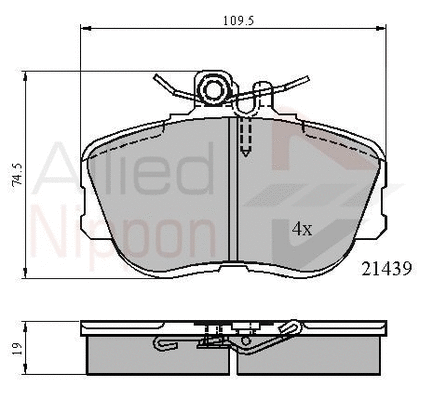 Brake Pad Set, disc brake (ADB0503)
