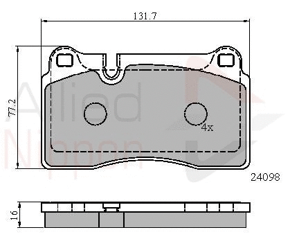 Brake Pad Set, disc brake (ADB01626)