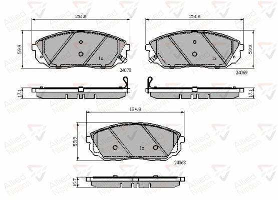 Brake Pad Set, disc brake (ADB32013)