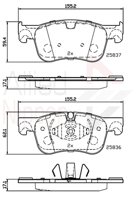Brake Pad Set, disc brake (ADB02246)