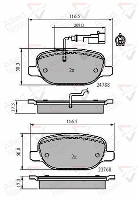 Brake Pad Set, disc brake (ADB11769)