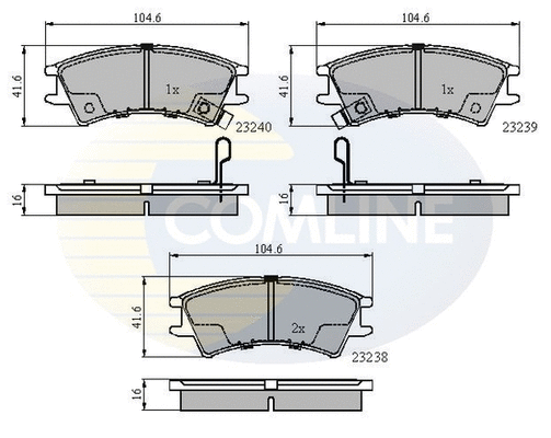 Brake Pad Set, disc brake (CBP3488)