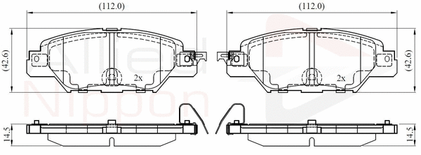 Brake Pad Set, disc brake (ADB32416)