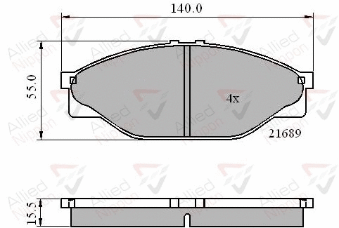 Brake Pad Set, disc brake (ADB0440)