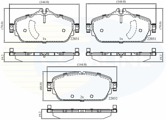 Brake Pad Set, disc brake (CBP02346)