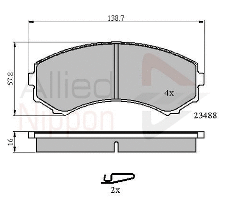 Brake Pad Set, disc brake (ADB3172)