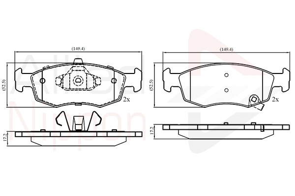 Brake Pad Set, disc brake (ADB32777)