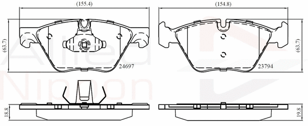 Brake Pad Set, disc brake (ADB06075)