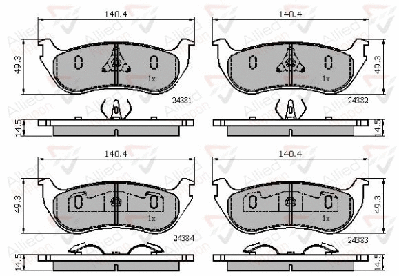 Brake Pad Set, disc brake (ADB01763)