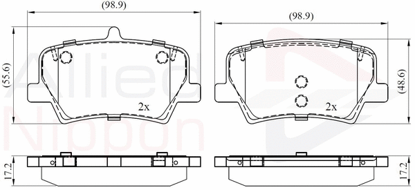 Brake Pad Set, disc brake (ADB02393)