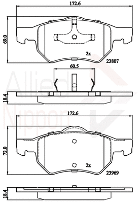 Brake Pad Set, disc brake (ADB02222)